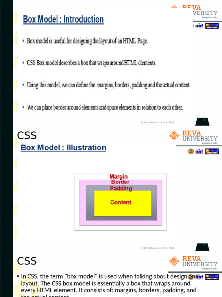 CSS-3 Box Model and Text flow | PDF | Web Design | Software Development