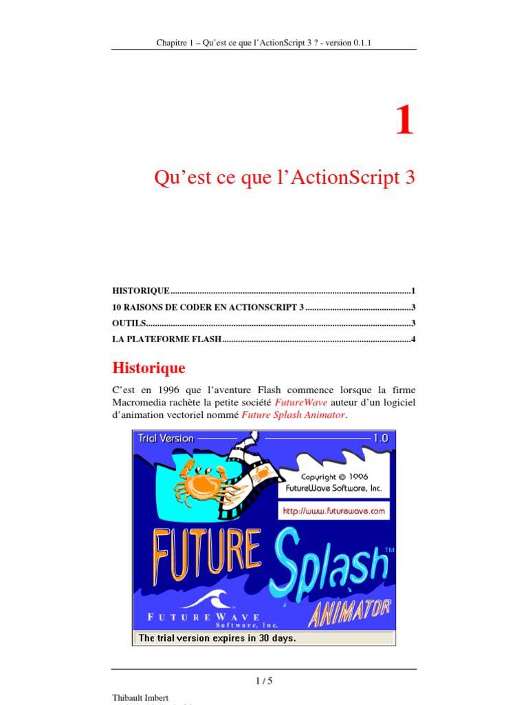 Ch1 Qu Est Ce Que L Action Script 3 PDF Adobe Flex Adobe Flash — free download