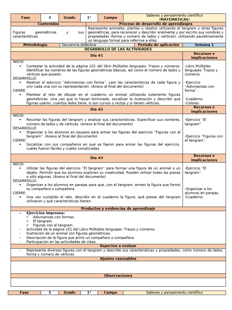 Actividades de Matemáticas para 1° Grado | PDF | Pensamiento | Geometría