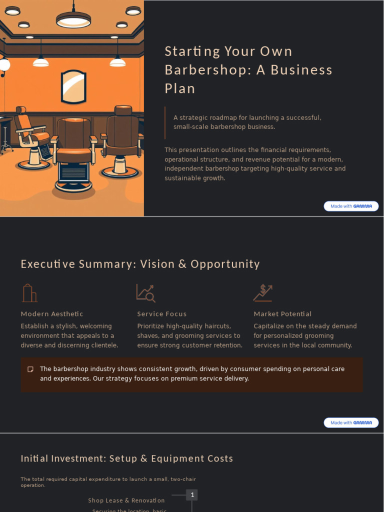 Starting Your Own Barbershop A Business Plan | PDF | Payroll | Salary