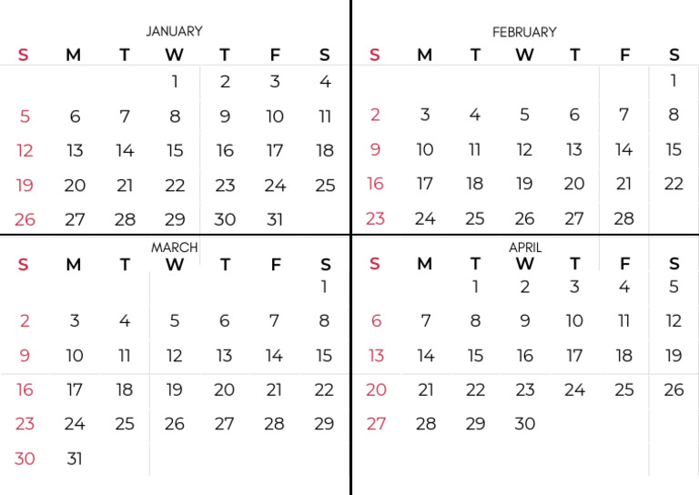 Monthly Calendar Layout Template | PDF