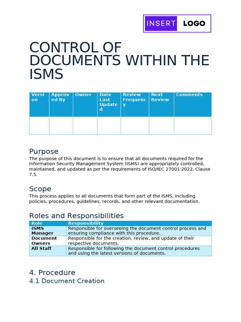 ISMS Document Control Procedures | PDF | Regulatory Compliance