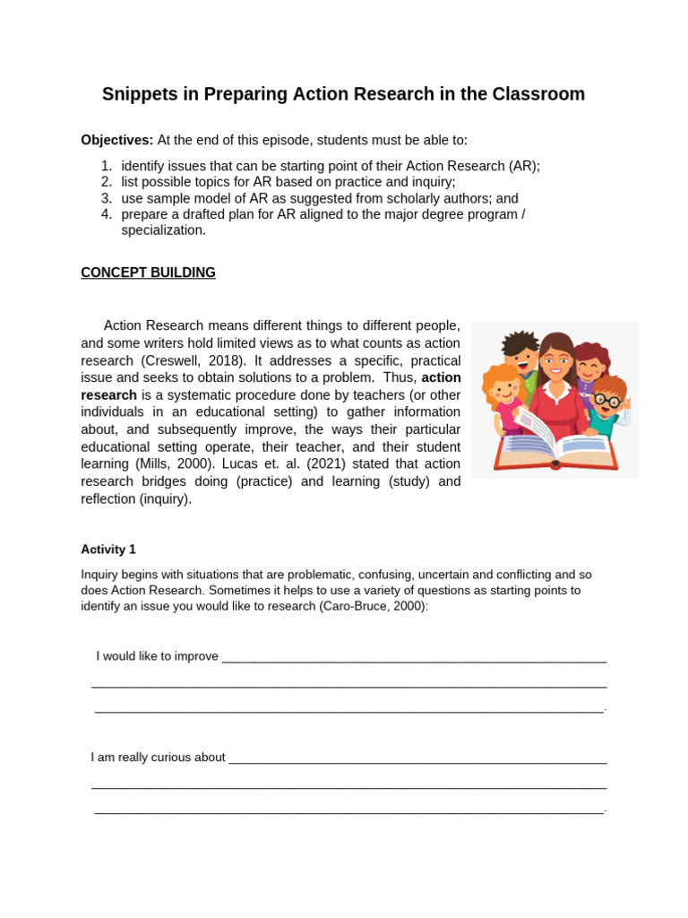 Action Research Preparation Guide | PDF | Knowledge | Classroom