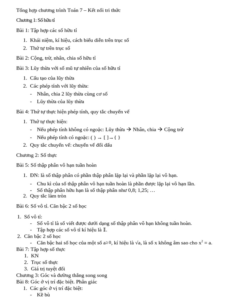 T NG H P Chương Trình Toán 7 | PDF