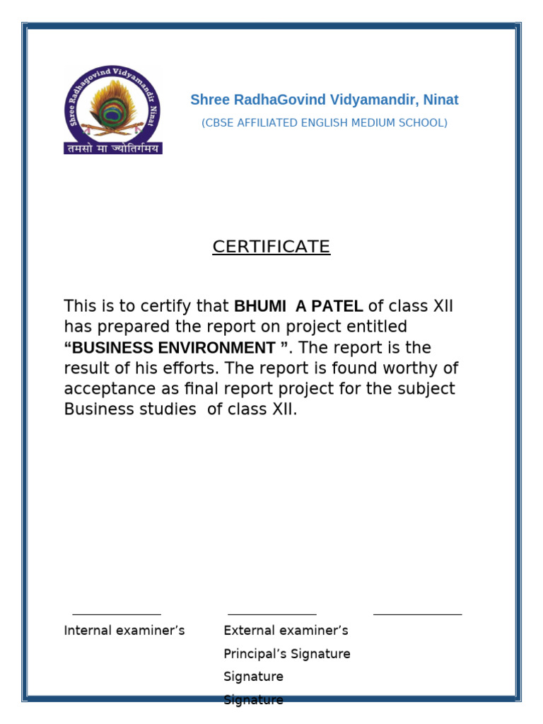 Business Environment Project Report | PDF