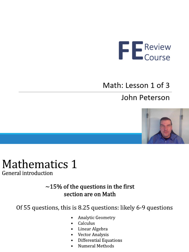FE+Review+ 02+Mathematics+Part+1+of+3 | PDF