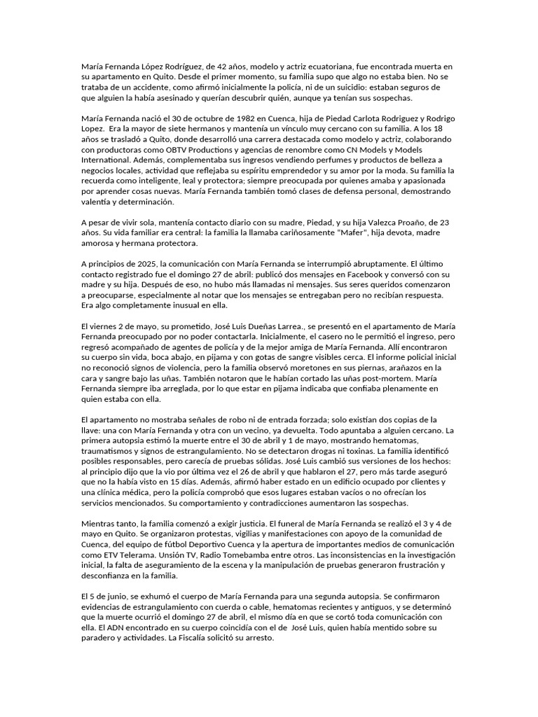 Justicia por María Fernanda López | PDF