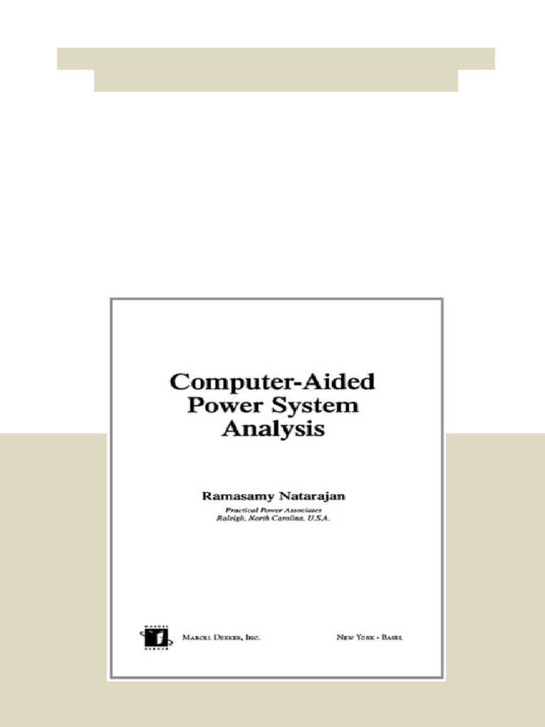 Computer Aided Power System Analysis 1st Edition Ramasamy Natarajan ...