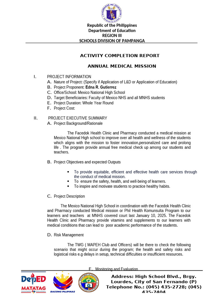 Annual Medical Mission Report 2025 | PDF | Evaluation | Health Care