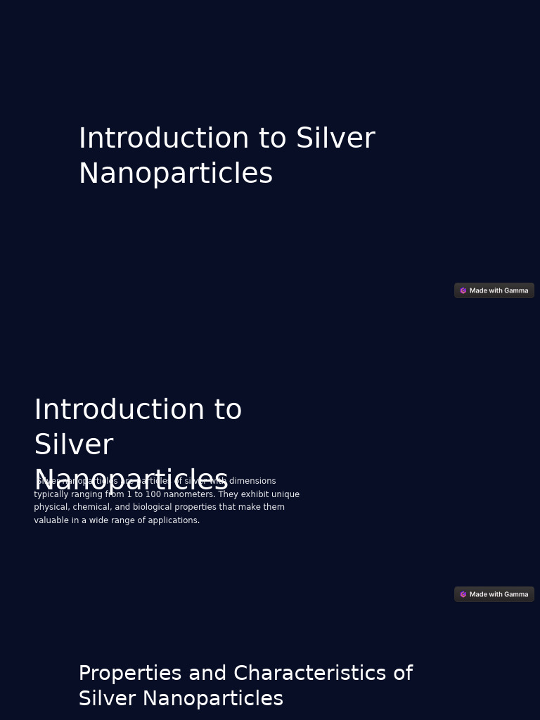 Overview of Silver Nanoparticles | PDF | Nanoparticle | Physical Sciences