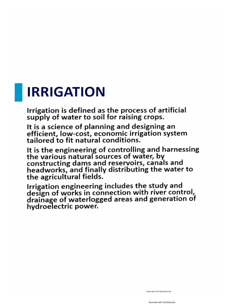 Irrigation Unit No.1 | PDF