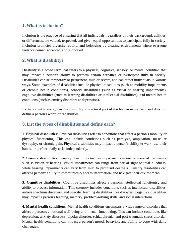 Eyob Abi Inclusiveness Assignment | PDF | Mental Disorder | Autism