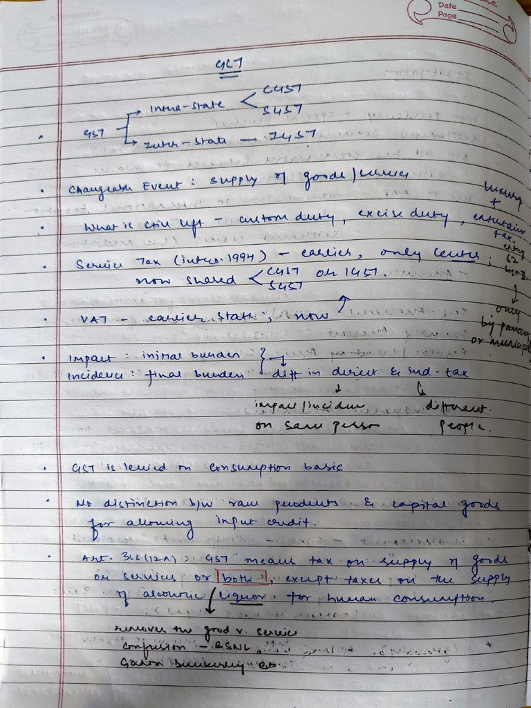 GST - Siddhant Tax Notes | PDF