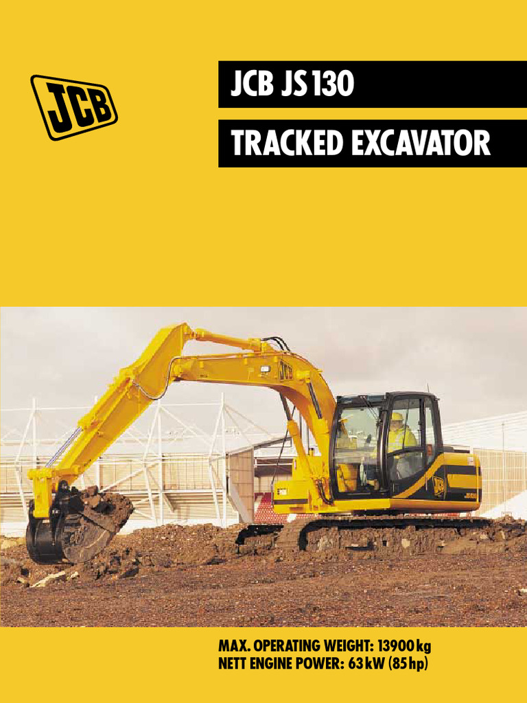 JCB JS130 Excavator Specifications | PDF | Loader (Equipment) | Brake