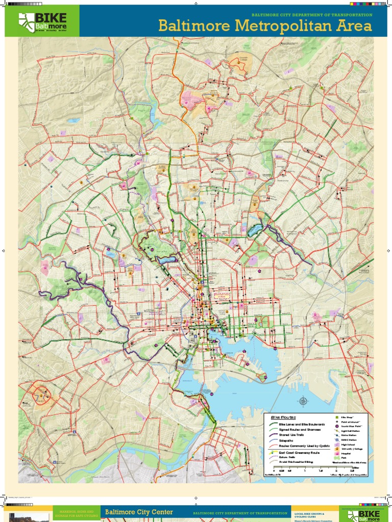 2012 Baltimore Bike Map PDF Cycling Infrastructure Baltimore