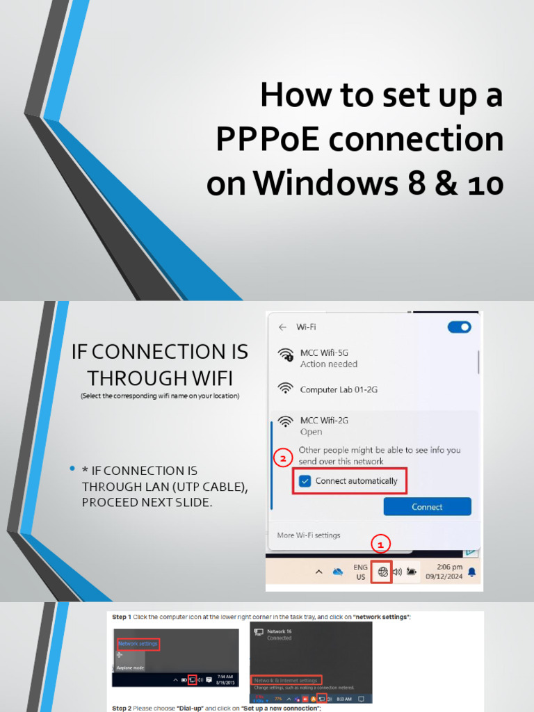 PPPoE Setup Guide for Windows 8 & 10 | PDF