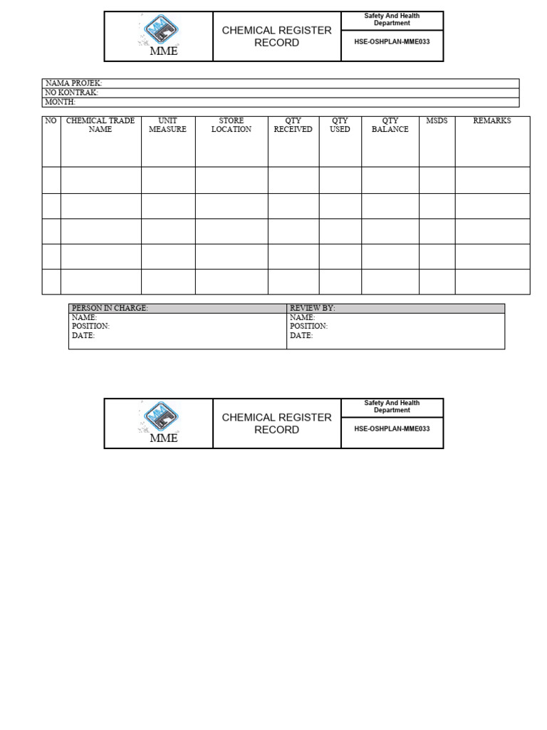 014 Chemical Register | PDF