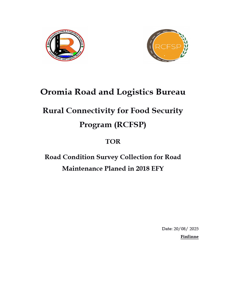 Oromia Road Condition Survey 2025 | PDF | Road | Road Infrastructure