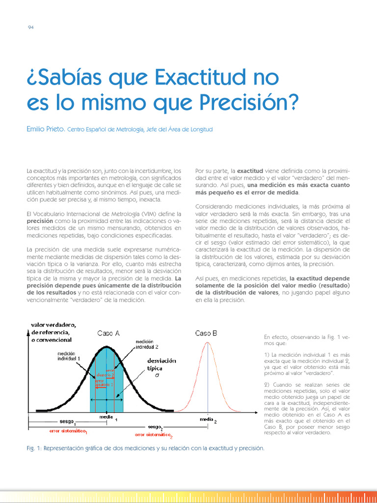 Diferencias entre Exactitud y Precisión | PDF | Exactitud y precisión ...