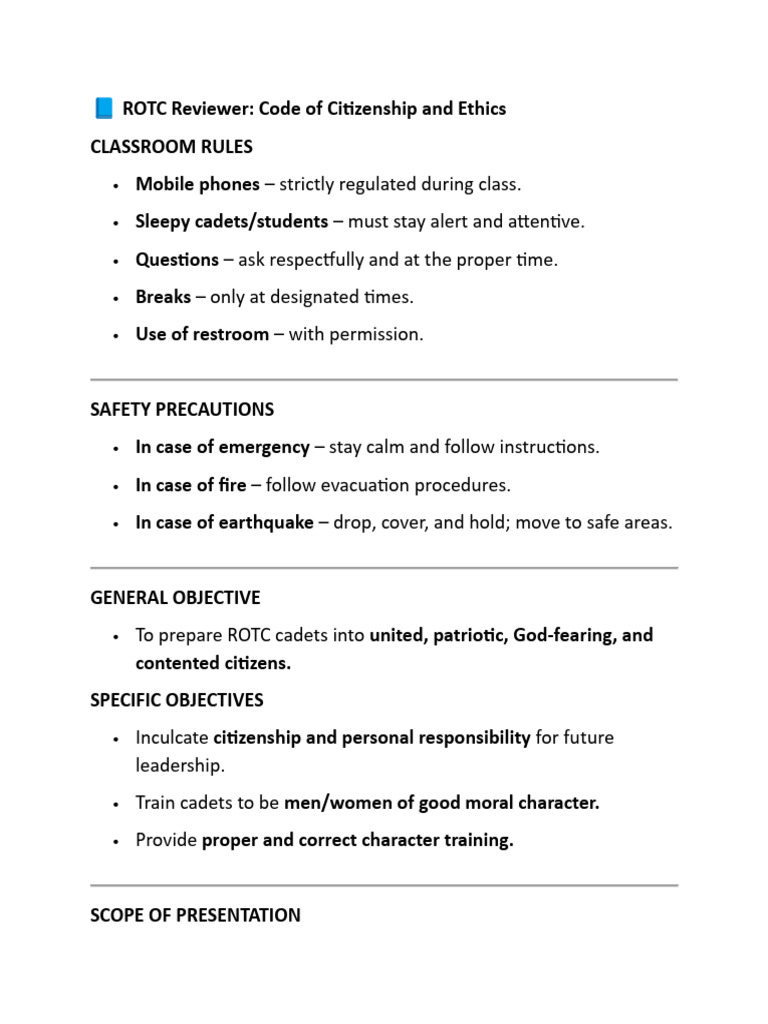 ROTC-Reviewer With The Date and All The Details | PDF | Morality ...