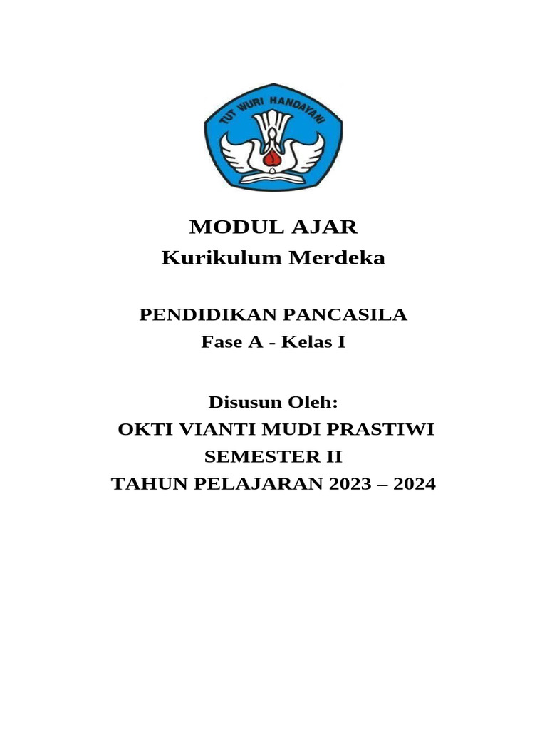 Modul Ajar Pendidikan Pancasila Kelas 1 | PDF