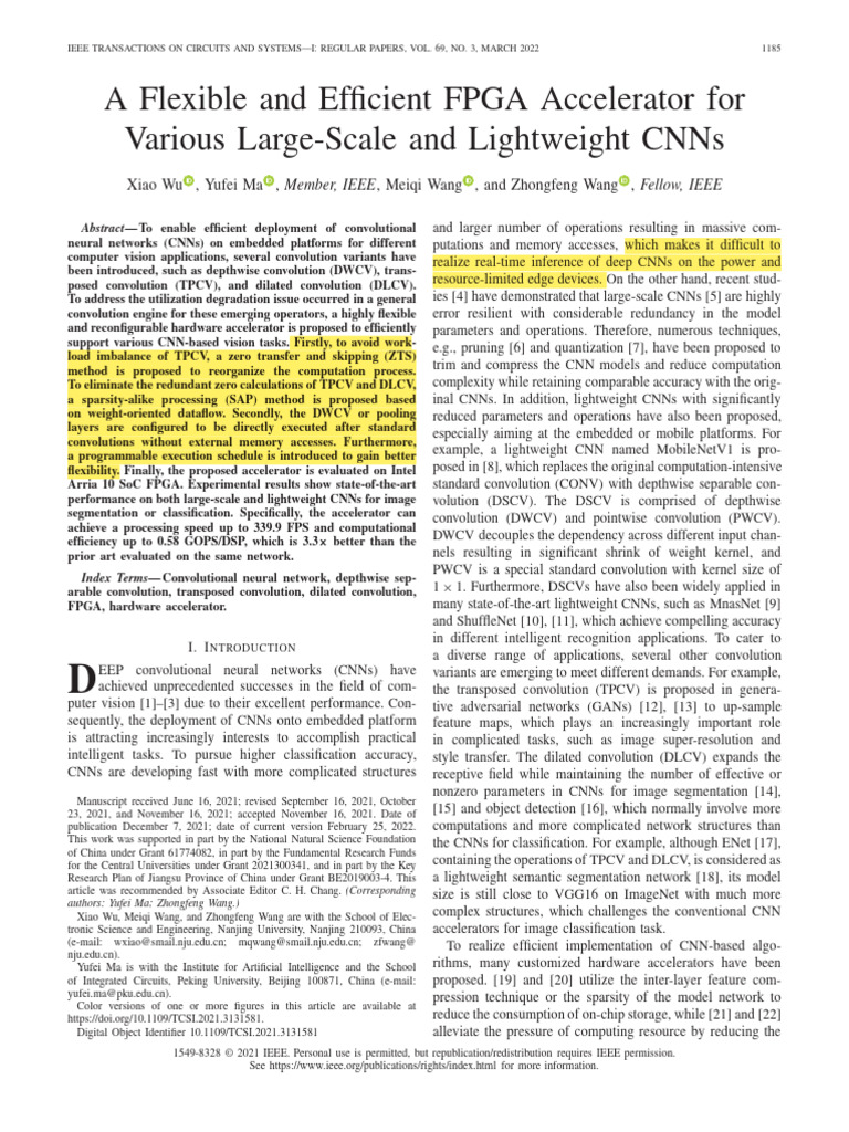 FPGA Accelerator for Efficient CNNs | PDF | Computing | Computer ...