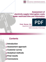 Electricity Supply Interruption Costs