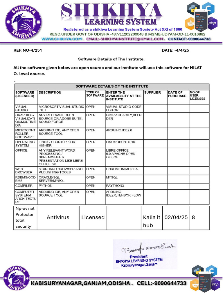 Open Source Software for NILAT O-Level | PDF