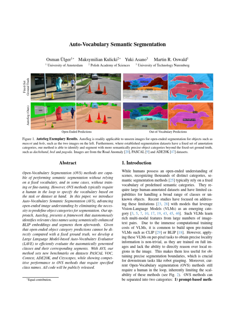 Auto-Vocabulary Semantic Segmentation | PDF | Image Segmentation ...
