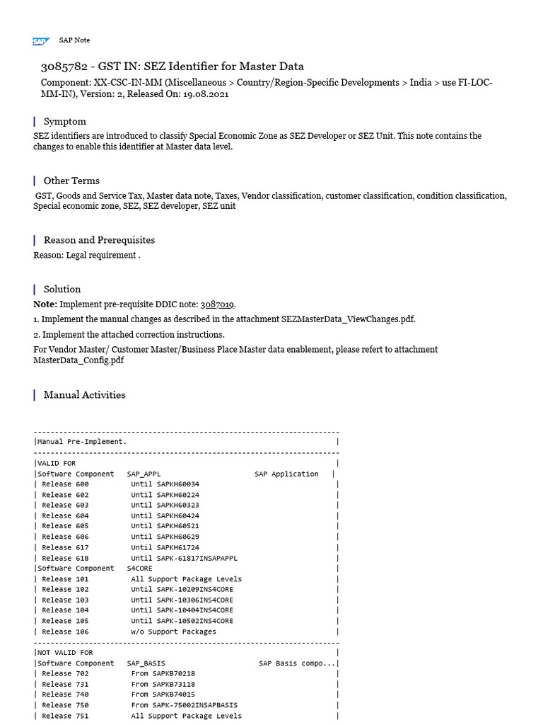 SEZ Identifier for GST Master Data | PDF | Computing