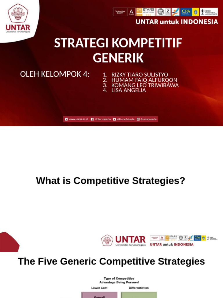 MANAJEMEN STRATEJIK KEL 4 - Strategi Kompetitif Generik | PDF
