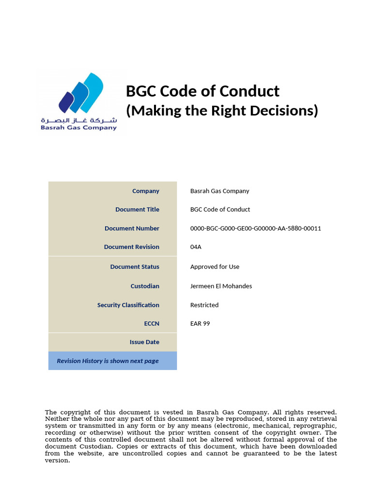 BGC Code of Conduct Rev. 04A - EN | PDF | Intellectual Property ...