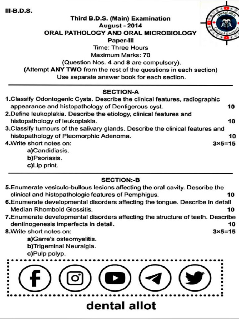 Oral Pathology - Main+ Supp. (2014-2024) | PDF