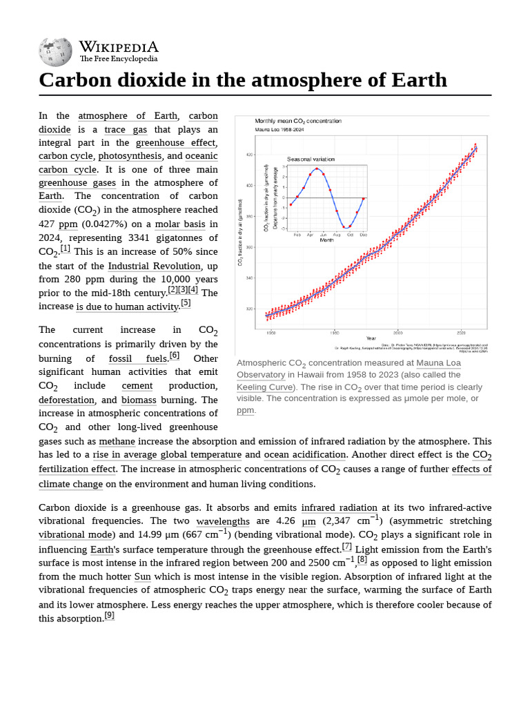 CO2 Levels and Climate Impact Overview | PDF | Carbon Dioxide In Earth ...