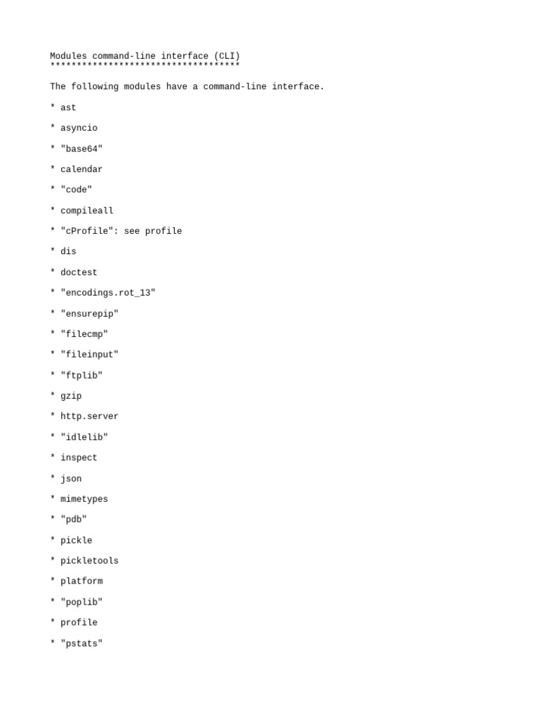 Python CLI Modules Overview | PDF