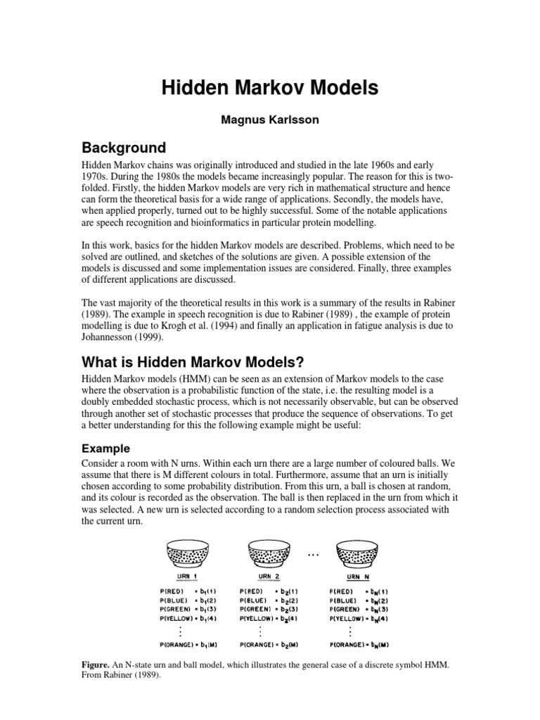 Hidden Markov Models Explained | PDF | Markov Chain | Teaching Mathematics