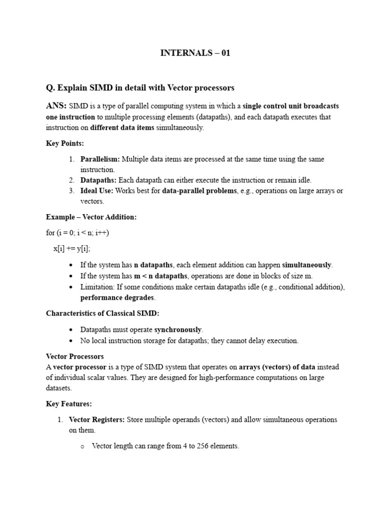 Understanding SIMD and Vector Processors | PDF | Parallel Computing ...