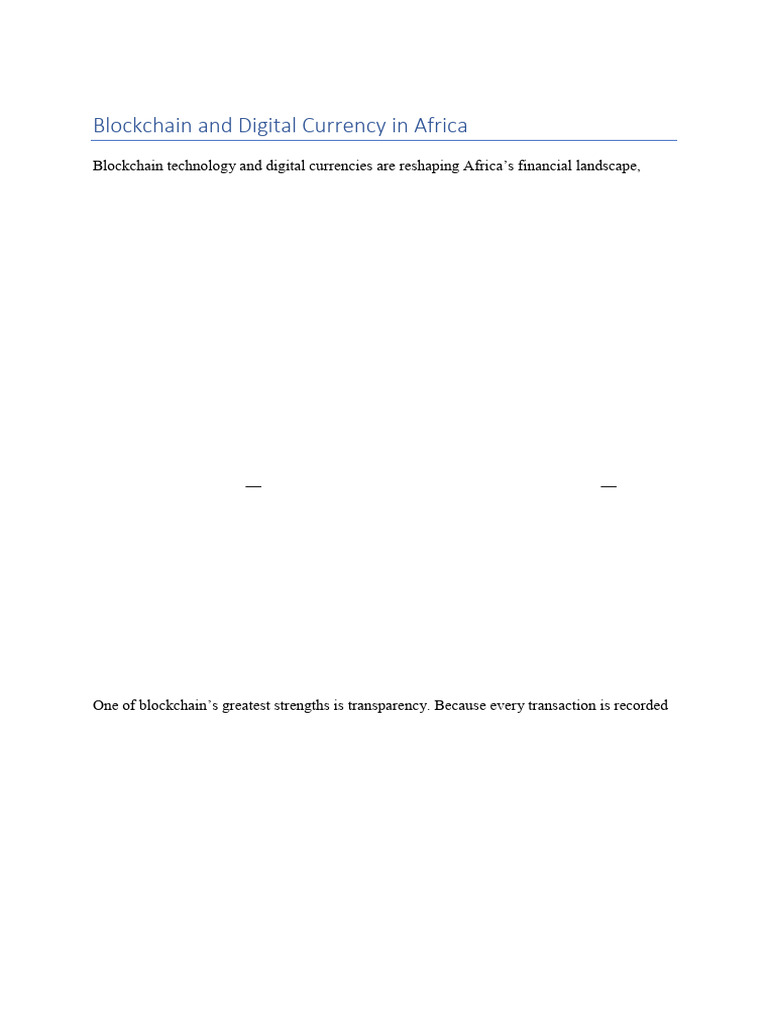 Blockchain and Digital Currency in Africa | PDF | Cryptocurrency ...