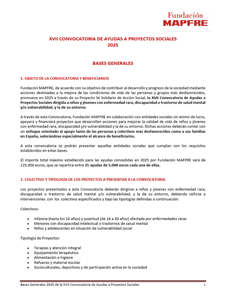 Ayudas 2025 para Proyectos Sociales | PDF | Salud mental | Invalidez
