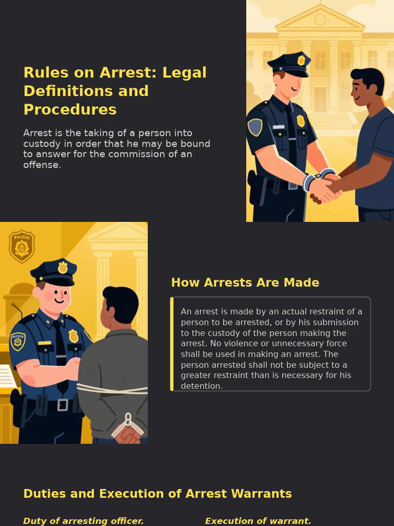 Rules On Arrest Legal Definitions and Procedures | PDF | Arrest Warrant ...