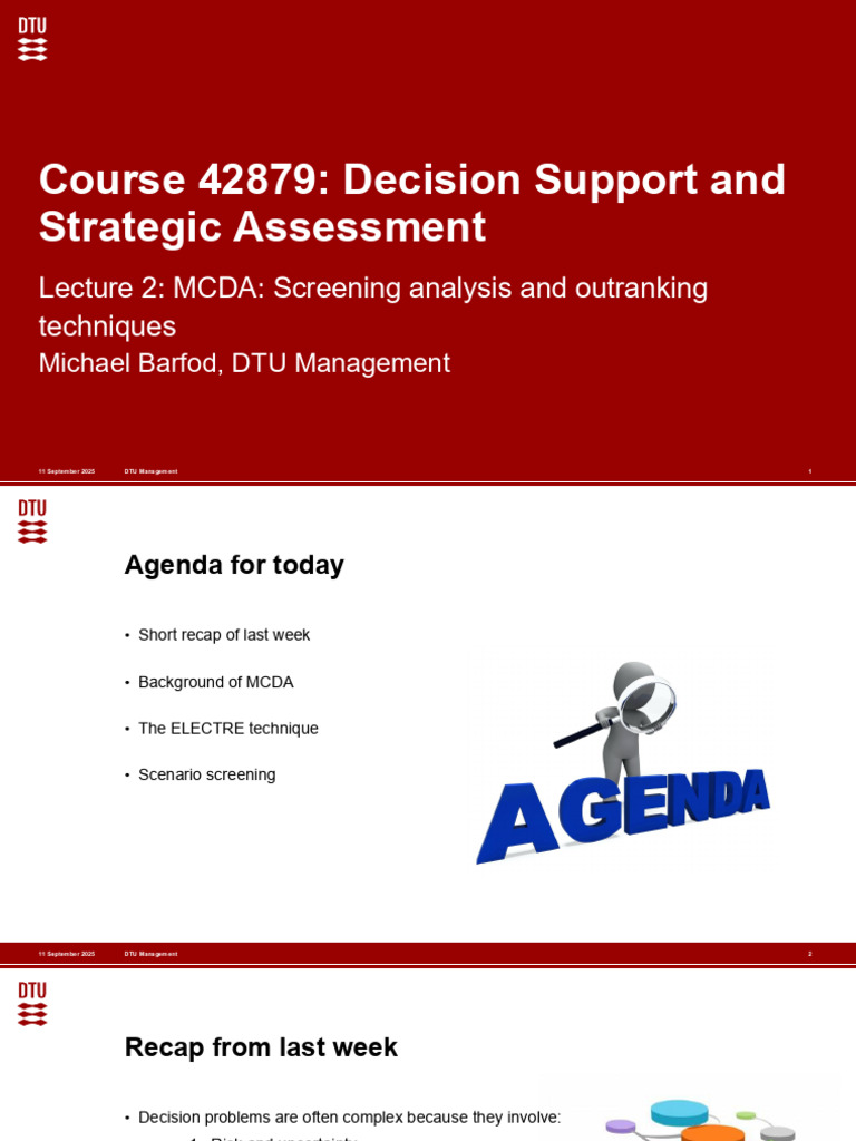 MCDA Techniques: ELECTRE Overview | PDF | Decision Making | Utility