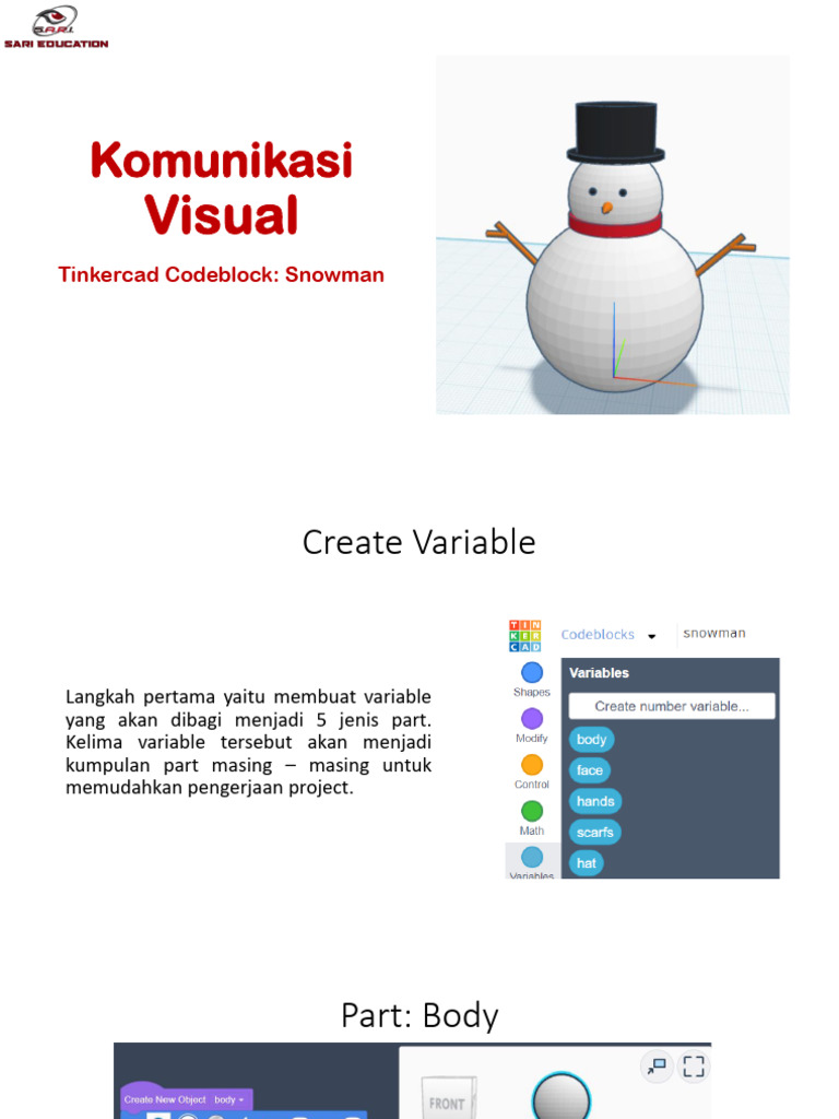 Panduan Tinkercad: Buat Snowman 3D | PDF