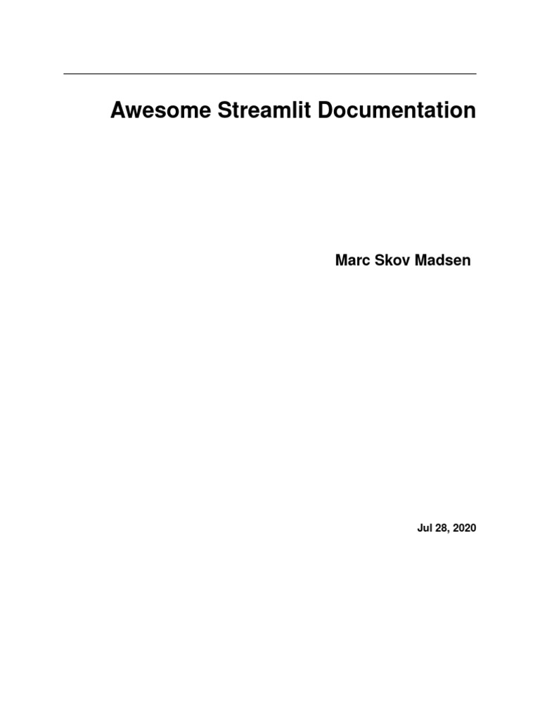 Streamlit Python Documentation Guide | PDF | Integrated Development ...