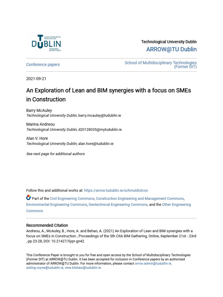 2024 An Exploration of Lean and BIM Synergies With A Focus On SMEs in ...