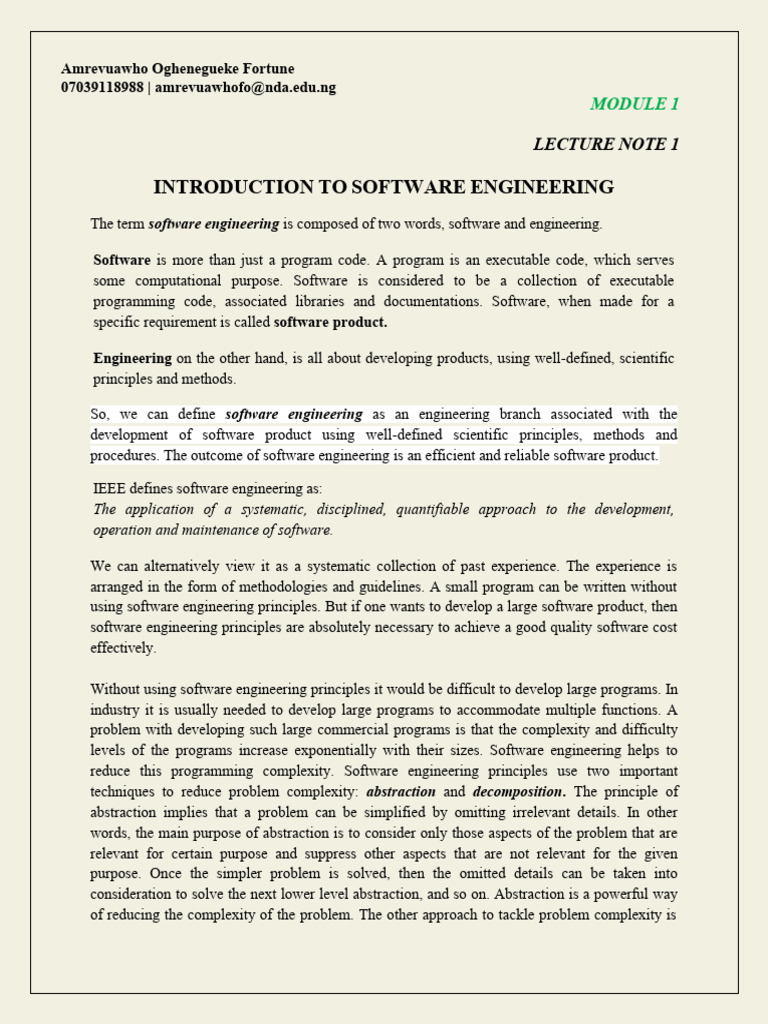 Introduction to Software Engineering | PDF | Software | Engineering