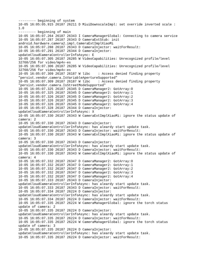 Camera Service Initialization Log | PDF | Computer Engineering ...