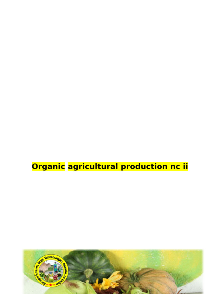 Organic Vegetable Production Guide | PDF | Manure | Soil