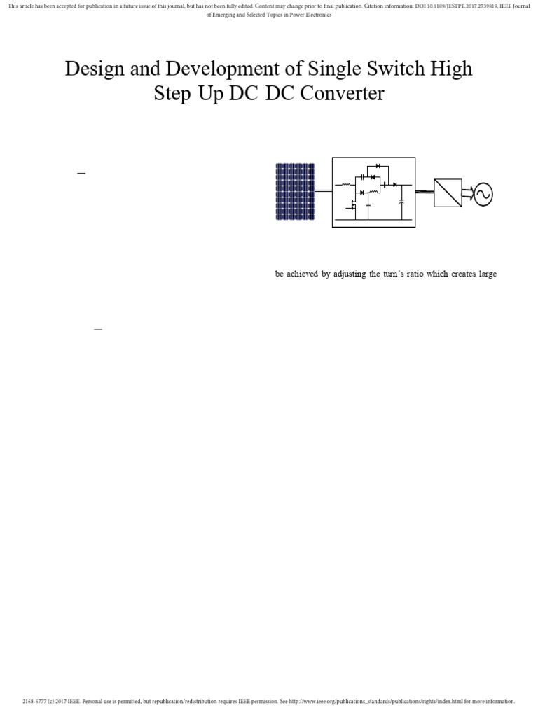 High Step-Up DC-DC Converter Design | PDF