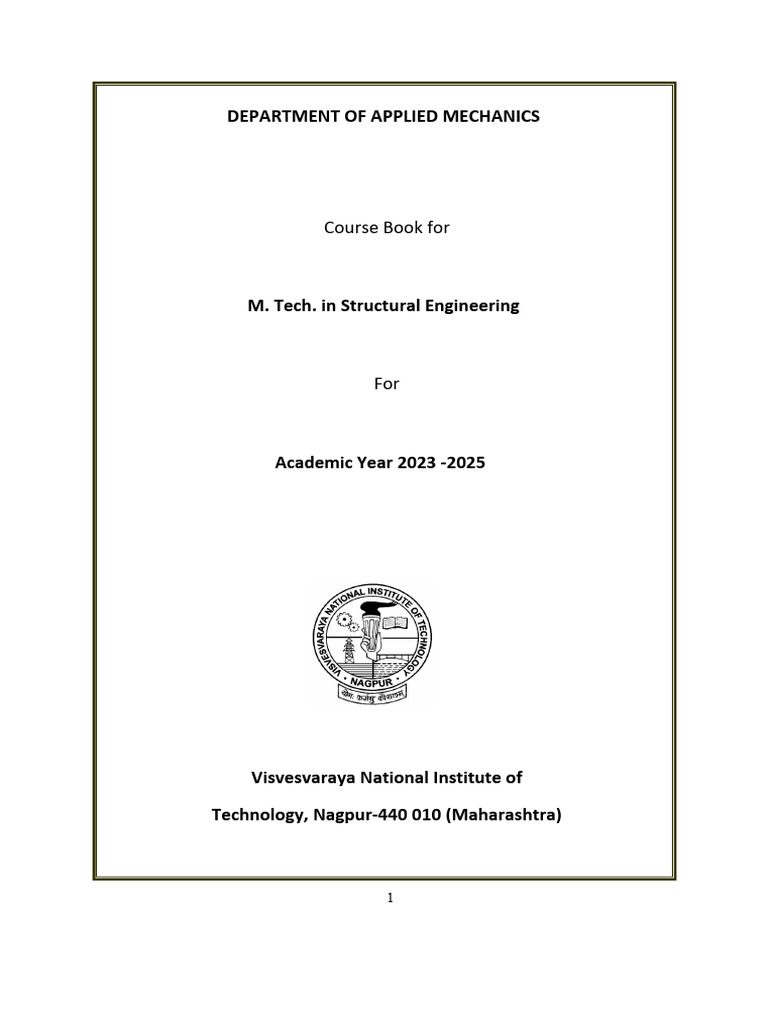 M. Tech Structural Engineering Course Guide | PDF | Structural Analysis ...