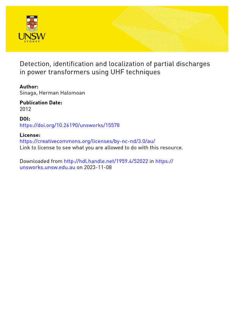 UHF Techniques for Partial Discharge Detection | PDF | Antenna (Radio ...